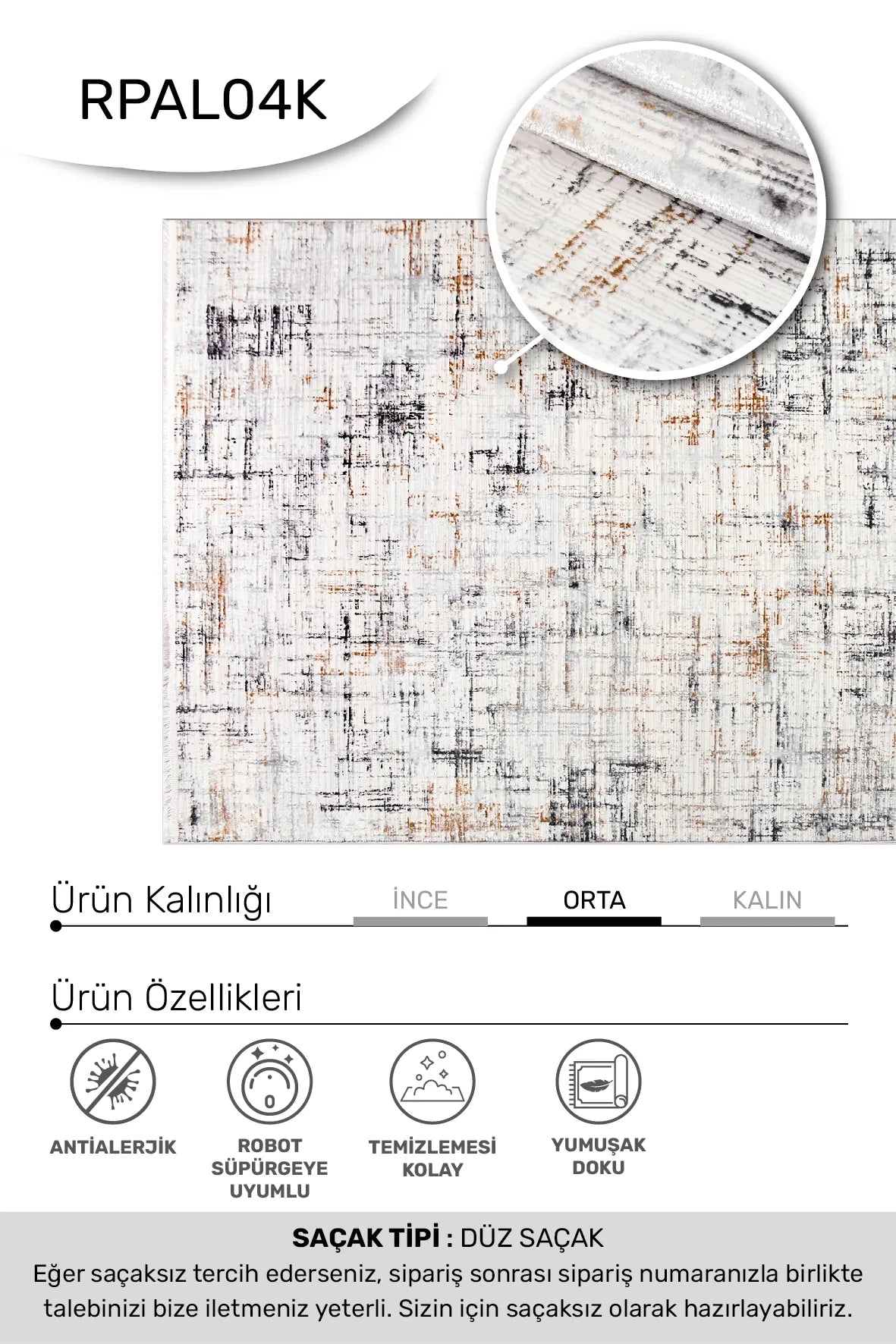 Arya Halı - Krem/Kahve/Gri - Özel Ölçü, Modern Tasarım