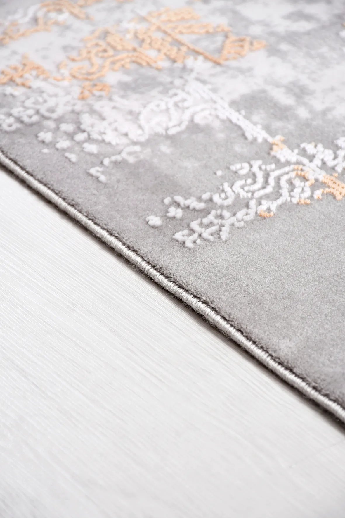 BLOOM Gri/Beyaz/Turuncu - Özel Ölçü Halı - Modern Tasarım