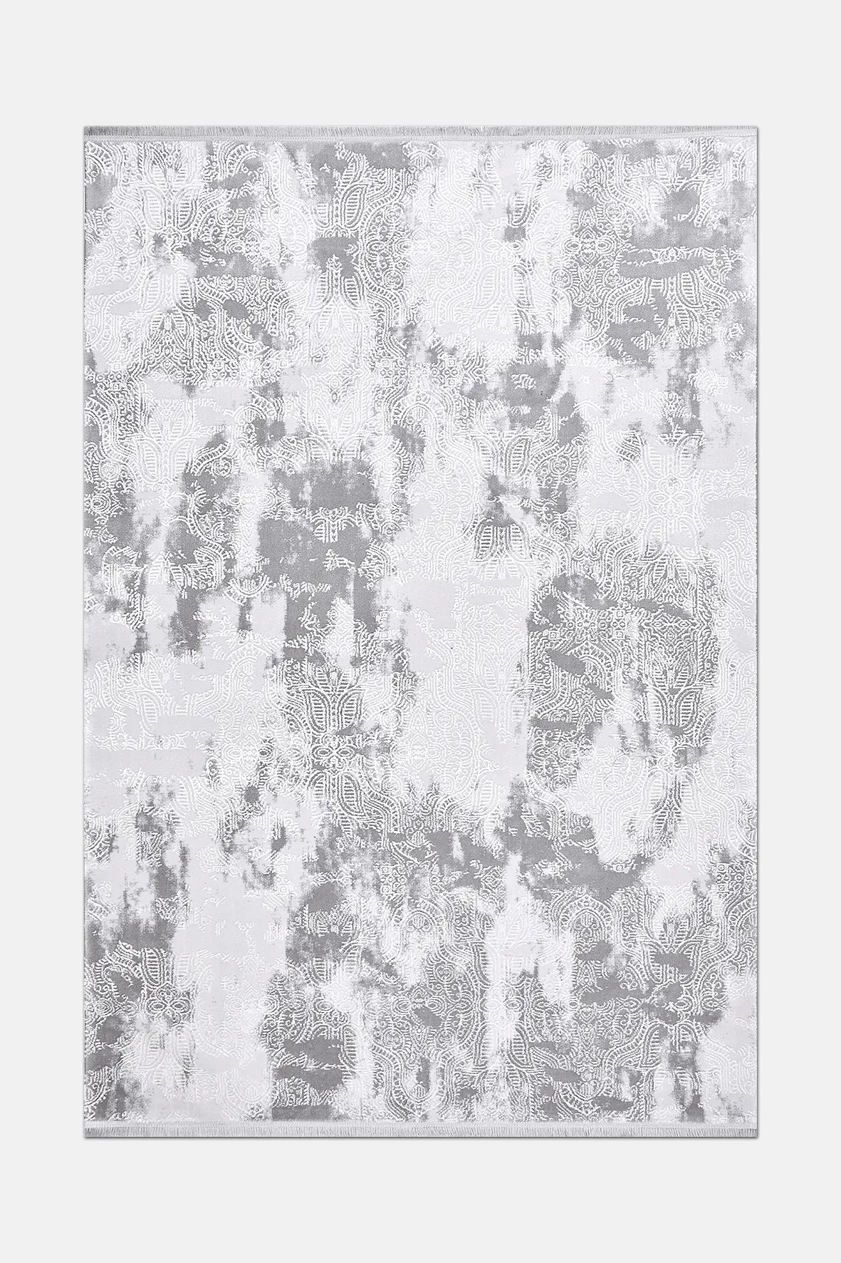 BLOOM Gri/Beyaz Halı - Özel Ölçü, Modern ve Dayanıklı