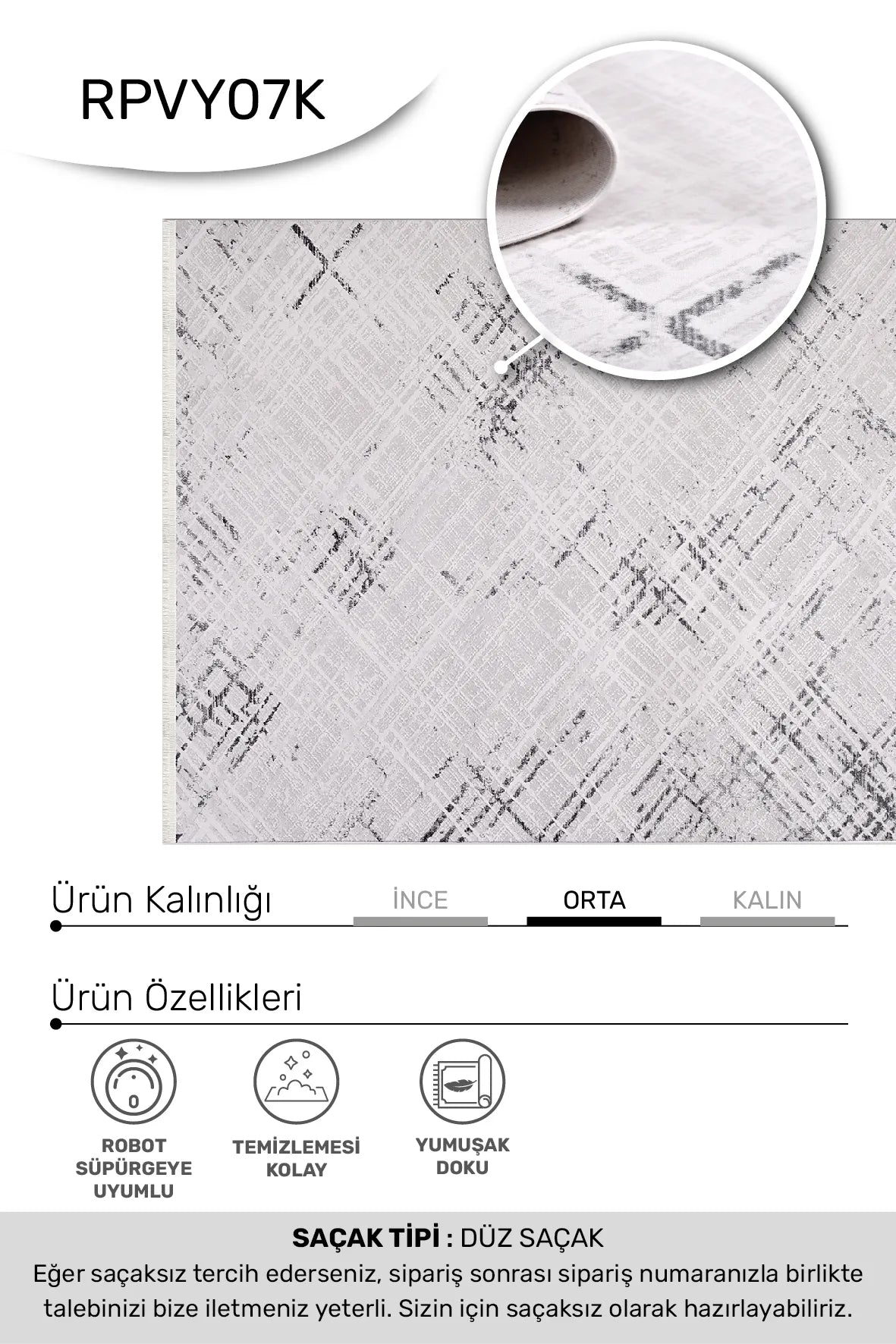 VİANORA Bej/Gri Halı - Özel Ölçü, Modern ve Kullanışlı
