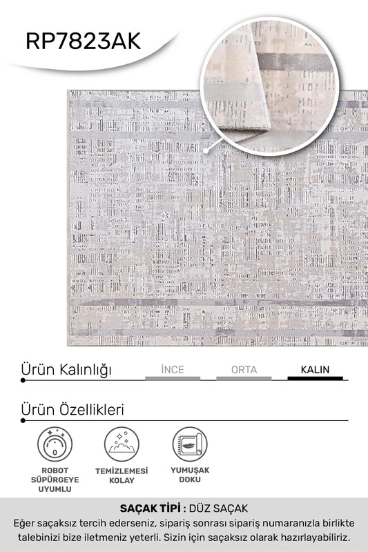 VALORİA Vizon/Gri Halı - Özel Ölçü, Modern ve Uygun Fiyat