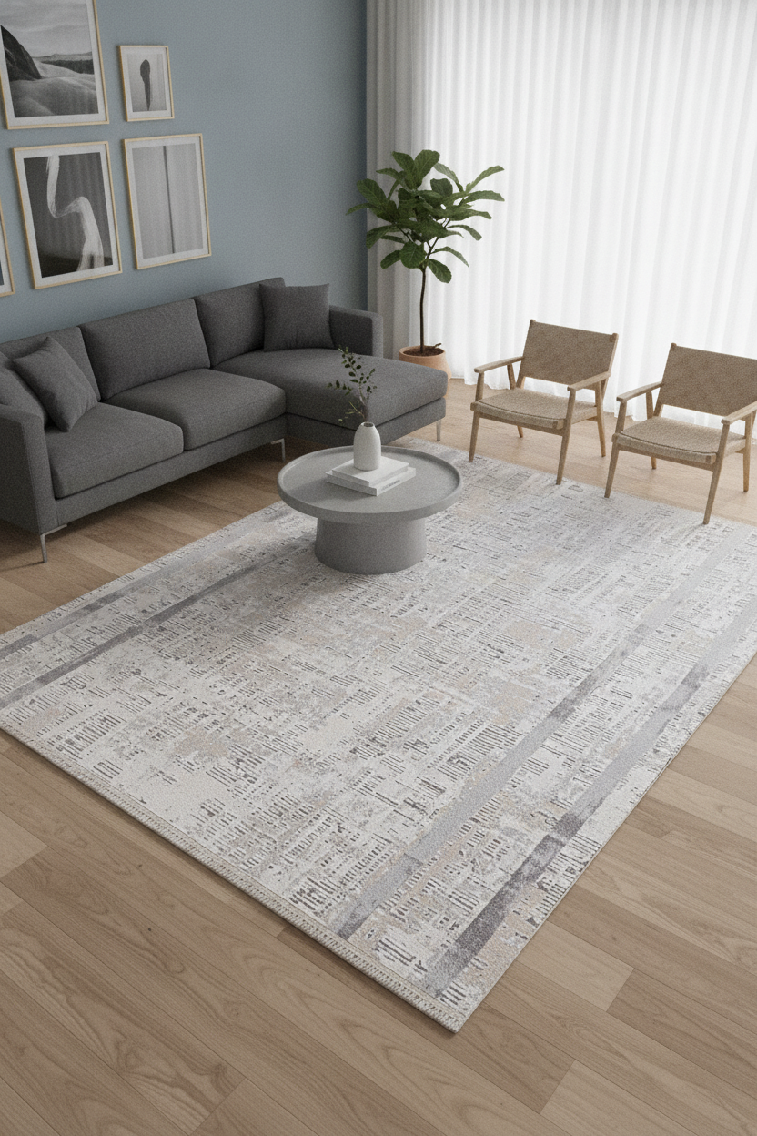 VALORİA Vizon/Gri Halı - Özel Ölçü, Modern ve Uygun Fiyat