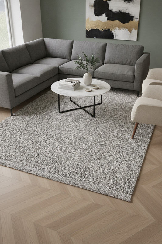 BEREN Gri/Bej Halı - Modern Mutfak ve Koridor için Özel Ölçü