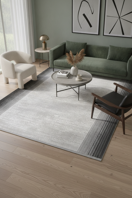 ROXSTONE Gri/Antrasit Halı - Özel Ölçü, Modern ve Kolay Temizlenebilir
