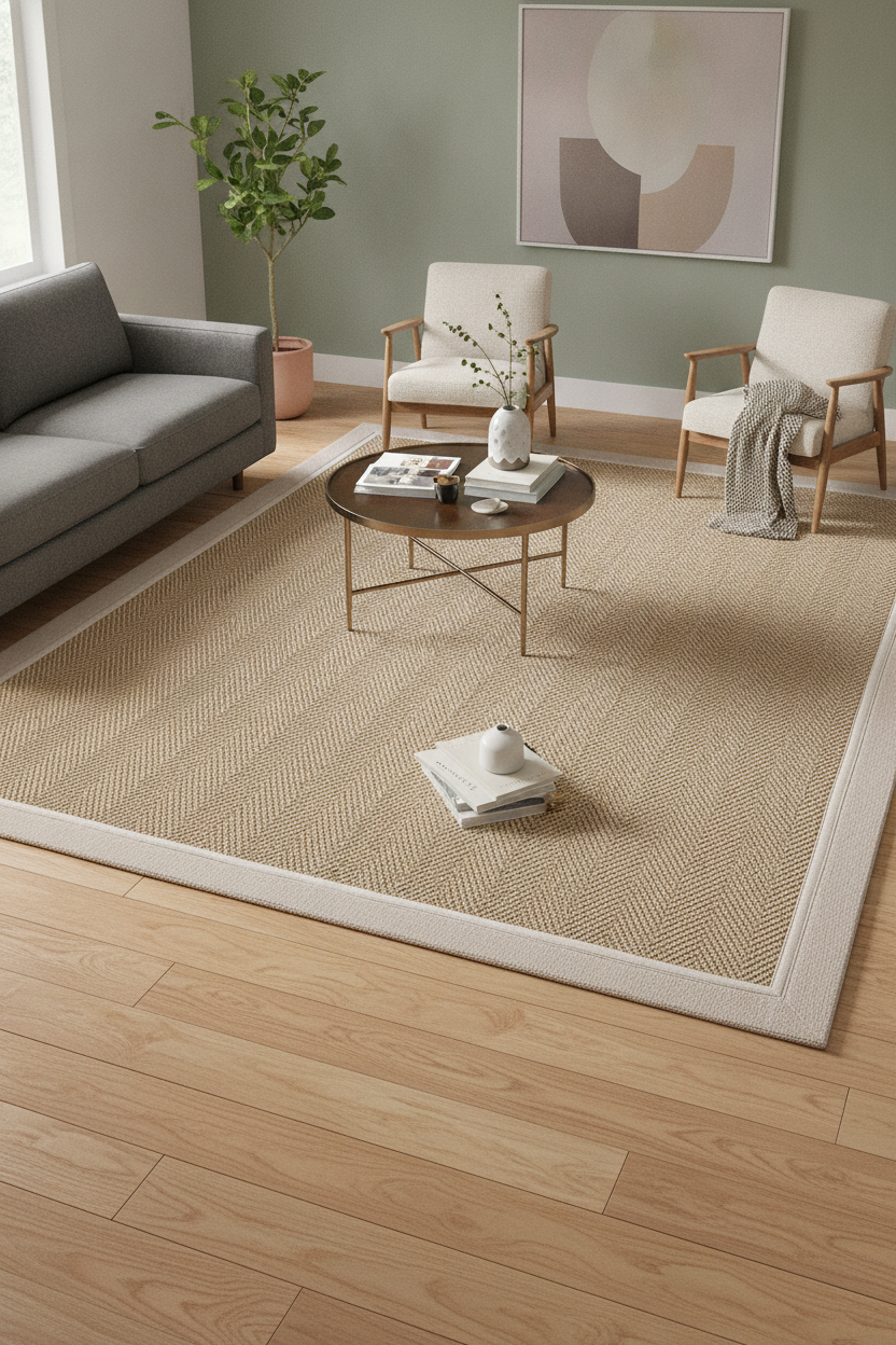 Bombay Bej Halı - Kolay Temizlenen Modern Sisal Halı