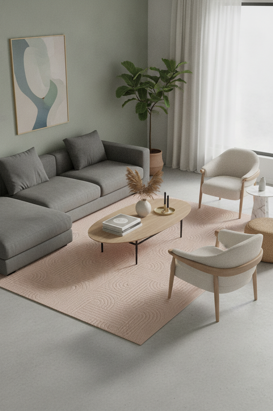 Valen Krem Yıkanabilir Modern Halı - Salon ve Mutfak İçin
