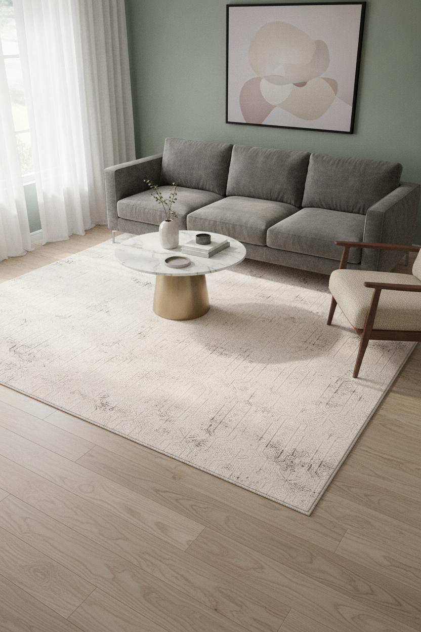 SAPPHİRE Vizon/Krem Halı - Modern Tasarım, Kolay Temizlenebilir