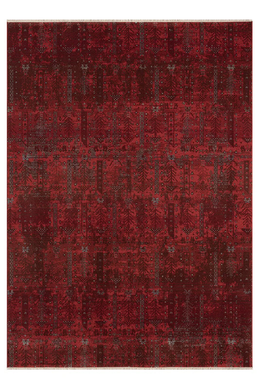 Retro Bordo Halı - Modern ve Şık Tasarım (Oturma, Yatak, Çocuk Odası)