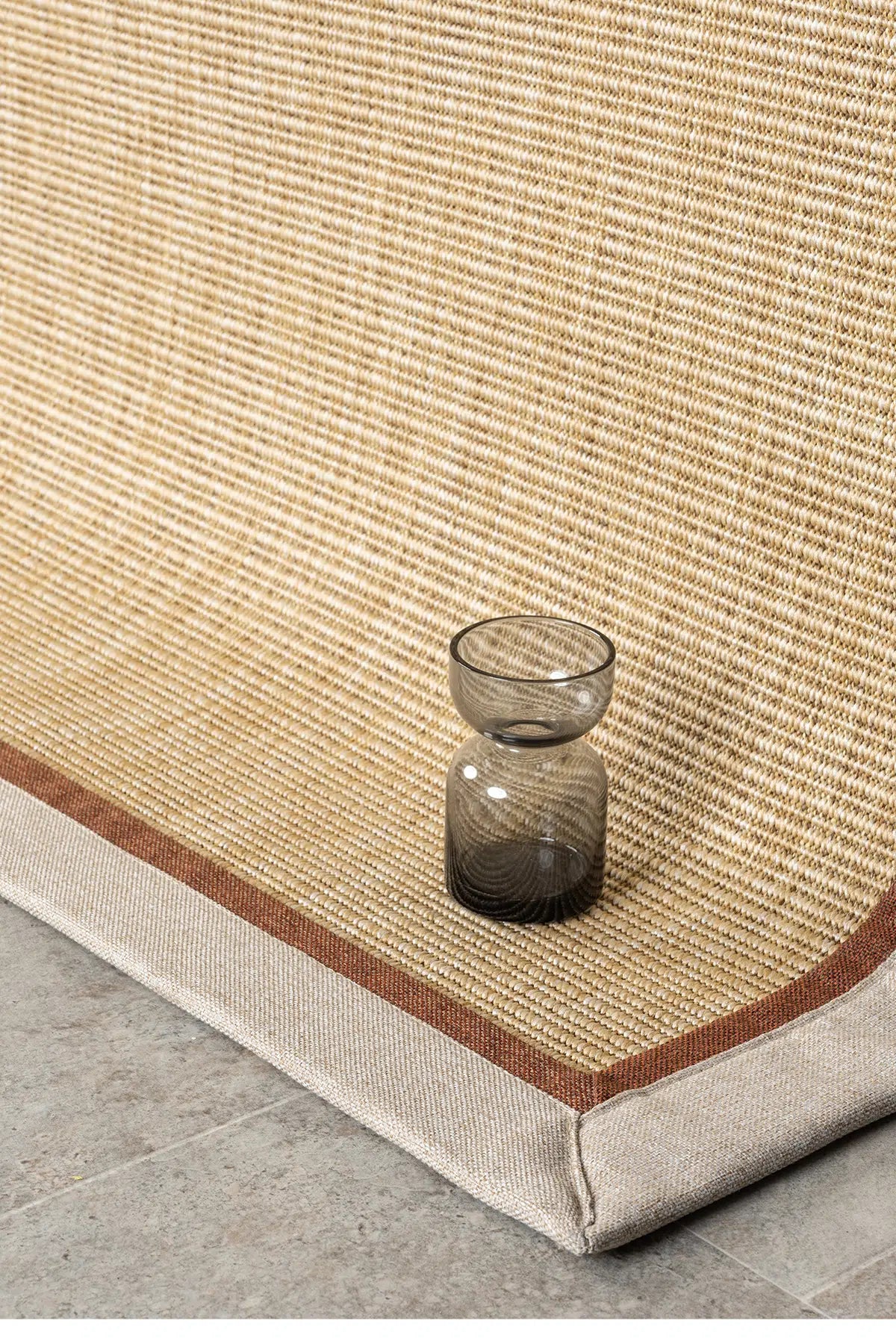 Bombay Bej Halı - Bordürlü Kolay Temizlenen Sisal Halı 663