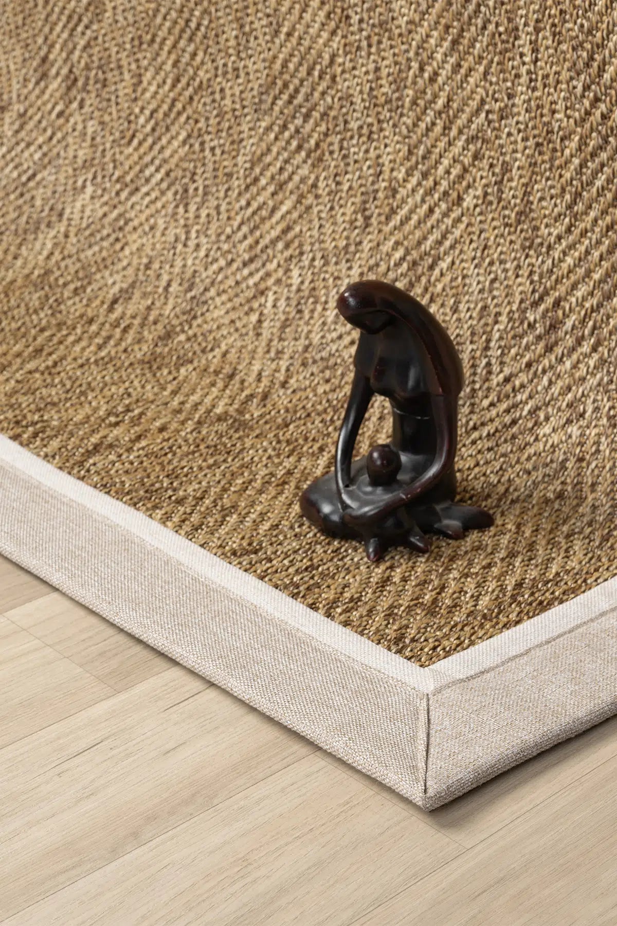 Bombay Bej Krem Bordürlü Kolay Temizlenen Sisal Halı