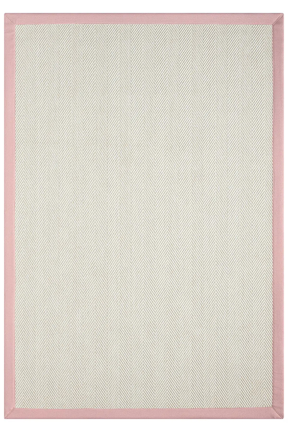 Bombay Krem Halı - Pembe Bordürlü Kolay Temizlenen Sisal Halı