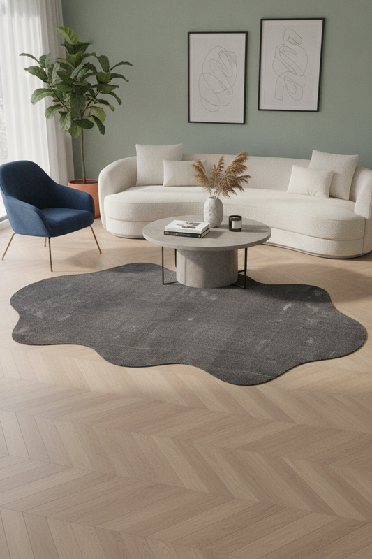 POLY Peluş Post Halı - Antrasit - Modern ve Yumuşak