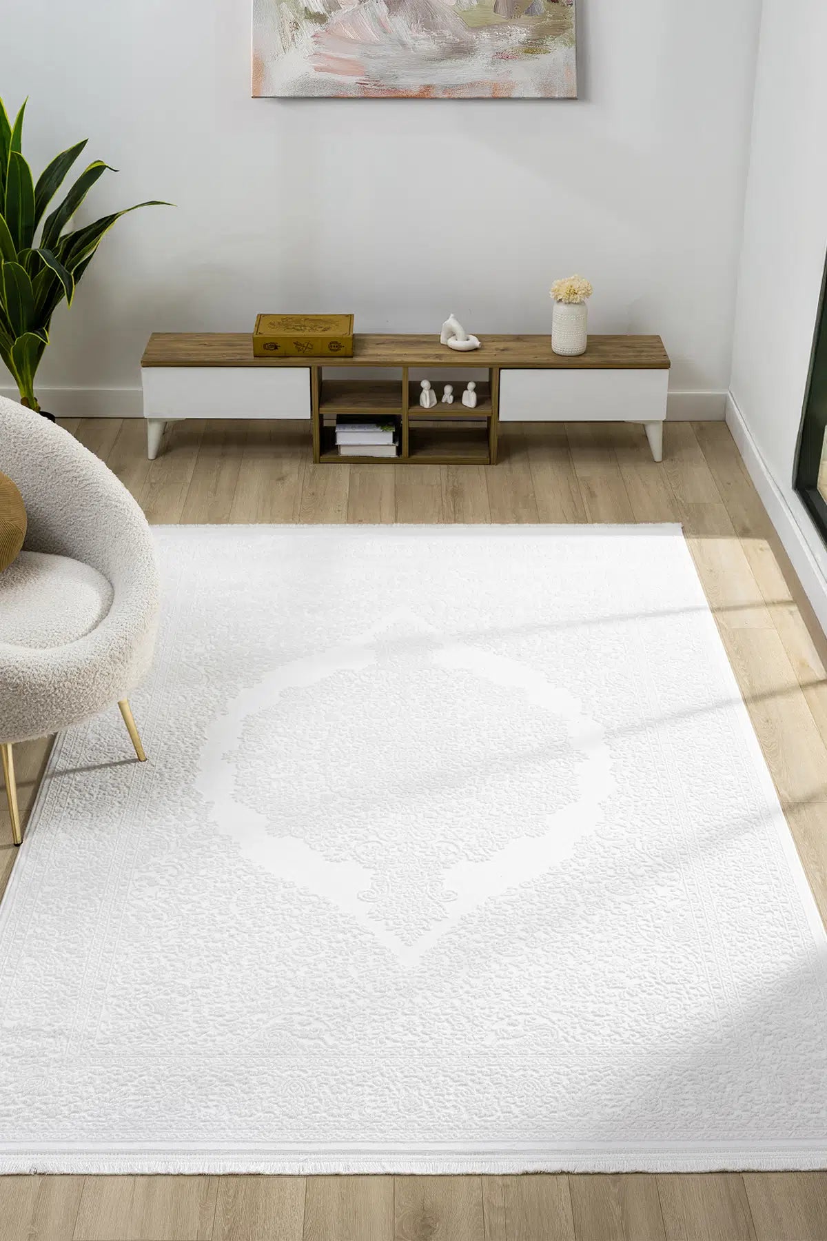 Vista Krem Halı - Yumuşak Akrilik, Salon ve Yatak Odası İçin
