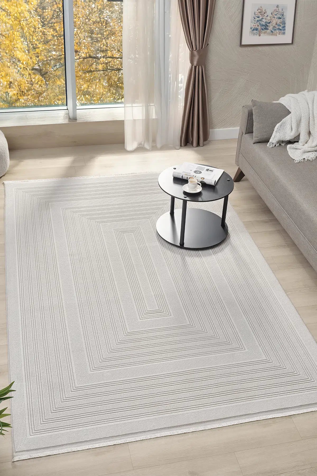 Zen Kemik Akrilik Halı - Yumuşak Dokulu Salon ve Yatak Odası Halısı